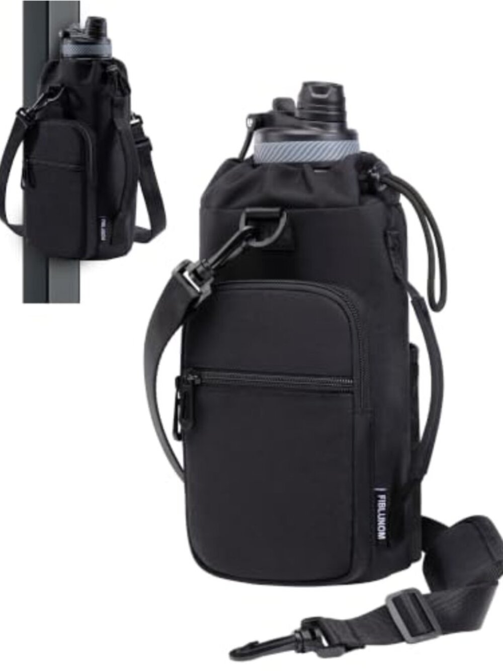 Magnetic Gym Water Bottle Holder Crossbody Sling Fits 16-40oz